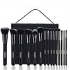 15Pcs Black Make Up Brushes Woman Set With Bag Foundation Eyeliner Eyeshadow