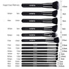 15Pcs Black Make Up Brushes Woman Set With Bag Foundation Eyeliner Eyeshadow